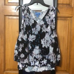 dual-layered water color blouse.